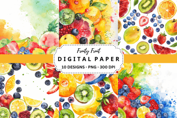 Download Watercolor Fruity Fruit Background - Background Collection