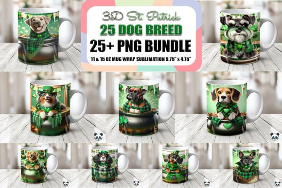 Download St. Patrick Dog 3D Mug Wrap Bundle - Mug wrap Collection