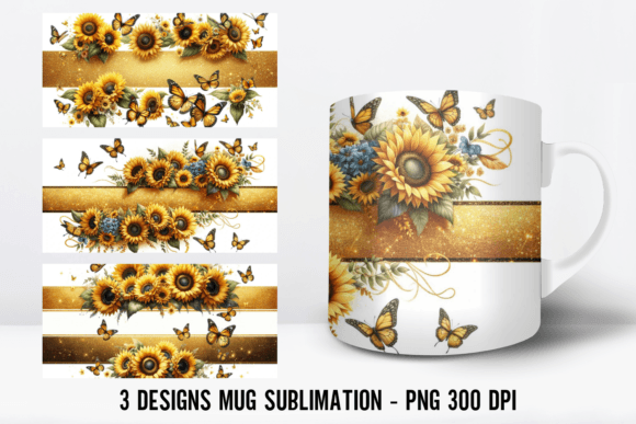 Download Sunflower Gold Coffee Mug Wrap - Mug wrap Collection