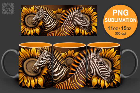 Download Sunflower Zebra Mug PNG Sublimation - Premium Resources