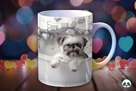 Download Shih Tzu Bathing 3D Mug Wrap - Mug wrap Collection