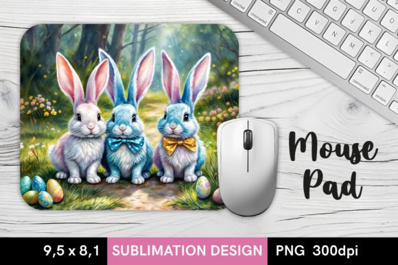 Download Three Easter Bunnies - Easter Mouse Pad - Easter mouse pad Collection