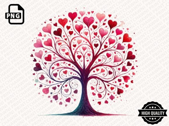 Download Valentine's Day Heart Tree Clipart PNG - Premium Bundle