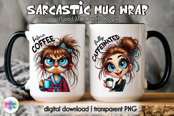 Download Sarcastic Coffee Mug Wrap, Grumpy Face - Mug wrap Collection