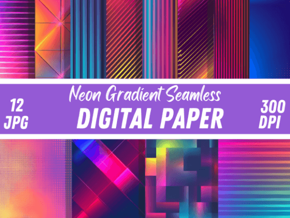 Download Neon Gradient Seamless Paper Backgrounds - Background Collection