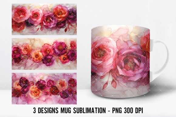 Download Alcohol Ink Moulin Rose Mug Wrap Design - Mug wrap Collection