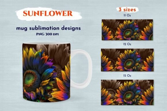 Download Sunflower Mug Wrap. Mug Sublimation PNG - Premium Resources