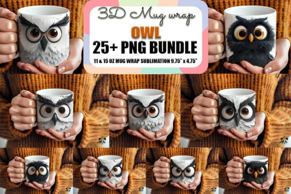 Download Sarcastic Owl Face 3D Mug Wrap Bundle - Mug wrap Collection