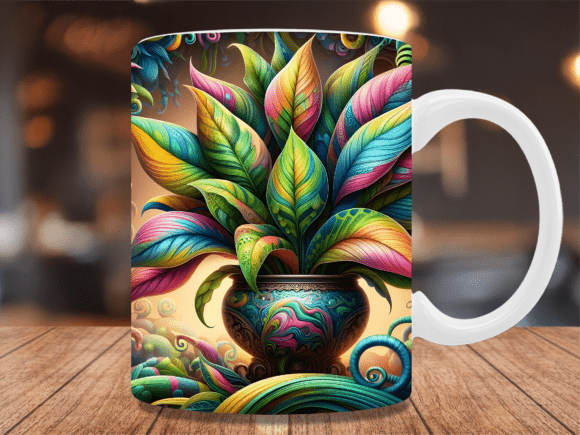 Download Colorful Magic Botanical Leaf Mug Wrap - Mug wrap Collection