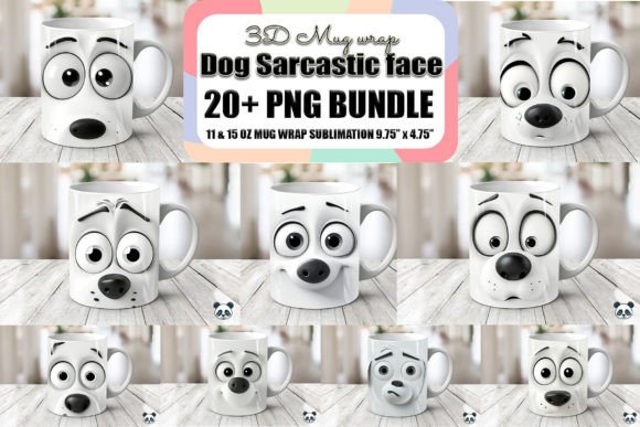 Download Sarcastic Dog Face 3D Mug Wrap Bundle - Mug wrap Collection