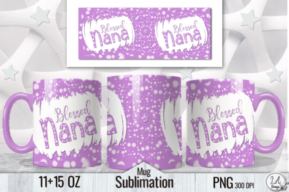 Download Blessed Nana Mug Wrap Design. Purple Mug - Mug wrap Collection