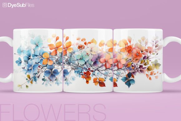 Download Watercolor Flower Coffee Mug Wrap Art - Mug wrap Collection