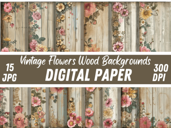 Download Rustic Vintage Flowers Wood Backgrounds - Background Collection